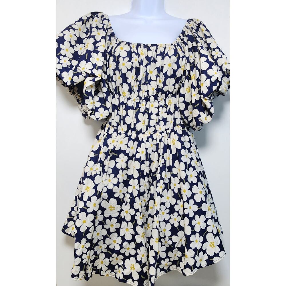 &merci Puff Sleeve Floral Mini Dress Cottagecore Romantic Prairie Y2K‎ Size L